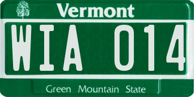 VT license plate WIA014