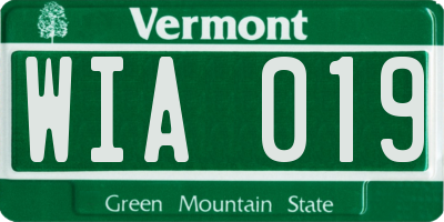 VT license plate WIA019