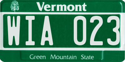 VT license plate WIA023