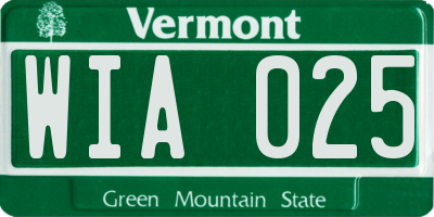 VT license plate WIA025