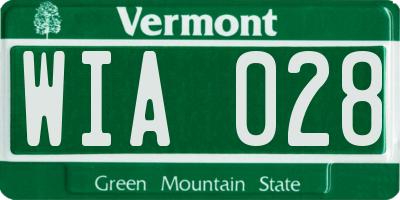 VT license plate WIA028