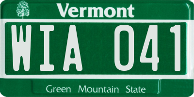 VT license plate WIA041