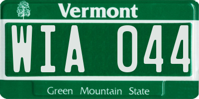 VT license plate WIA044