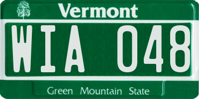 VT license plate WIA048