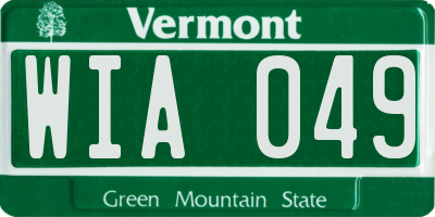 VT license plate WIA049