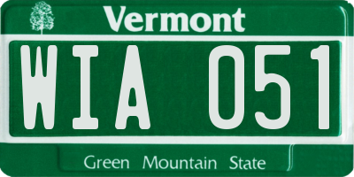 VT license plate WIA051