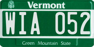 VT license plate WIA052