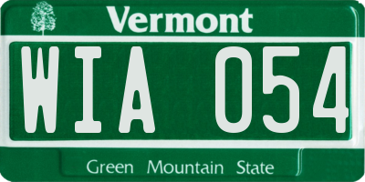 VT license plate WIA054