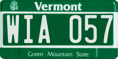 VT license plate WIA057