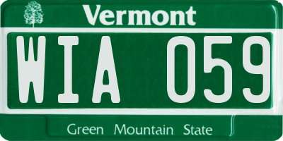 VT license plate WIA059