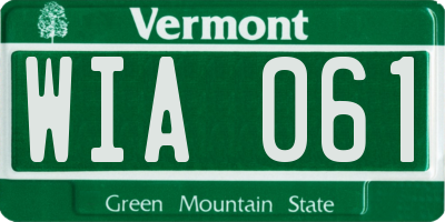 VT license plate WIA061