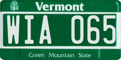 VT license plate WIA065