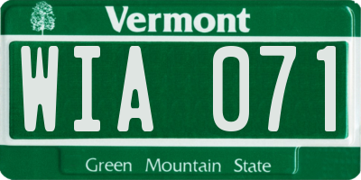 VT license plate WIA071