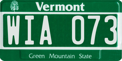 VT license plate WIA073
