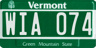 VT license plate WIA074