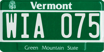 VT license plate WIA075