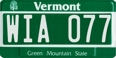 VT license plate WIA077