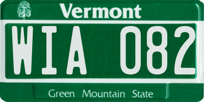 VT license plate WIA082