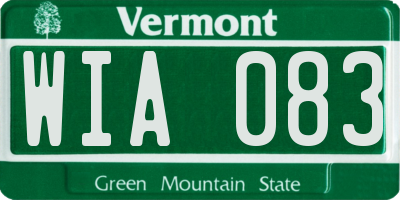 VT license plate WIA083