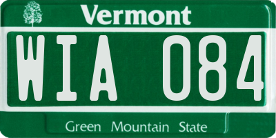 VT license plate WIA084
