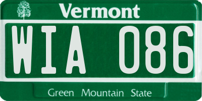 VT license plate WIA086
