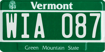 VT license plate WIA087