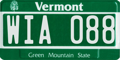 VT license plate WIA088