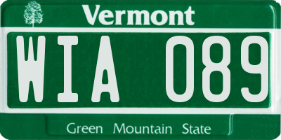 VT license plate WIA089