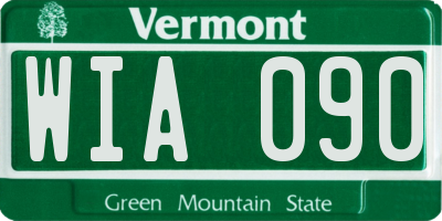 VT license plate WIA090