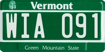 VT license plate WIA091