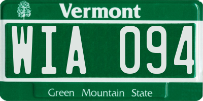 VT license plate WIA094