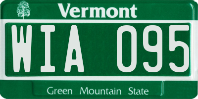 VT license plate WIA095