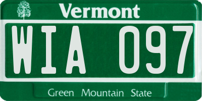 VT license plate WIA097