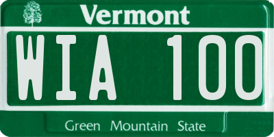 VT license plate WIA100