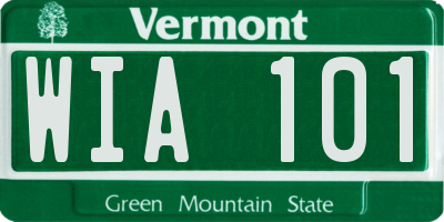 VT license plate WIA101