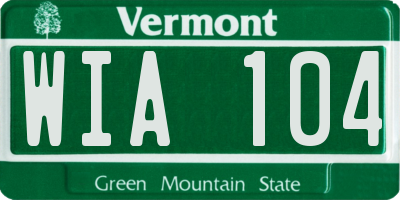 VT license plate WIA104