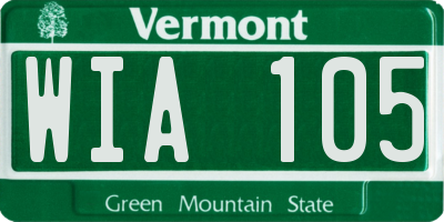 VT license plate WIA105