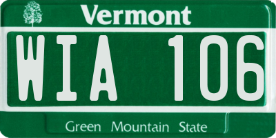 VT license plate WIA106