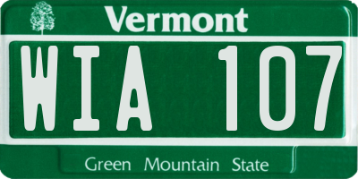 VT license plate WIA107