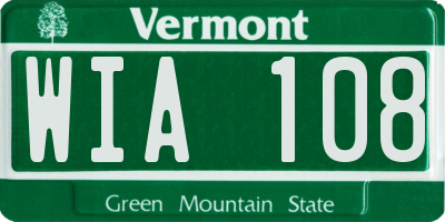 VT license plate WIA108