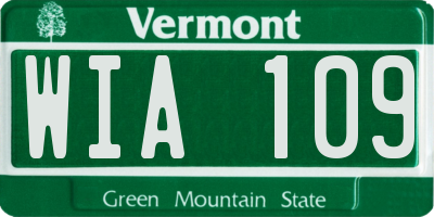 VT license plate WIA109