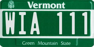 VT license plate WIA111