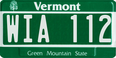 VT license plate WIA112