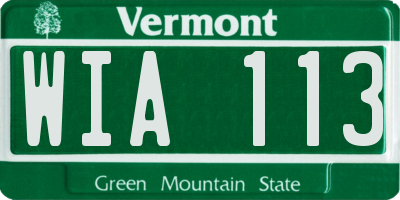 VT license plate WIA113