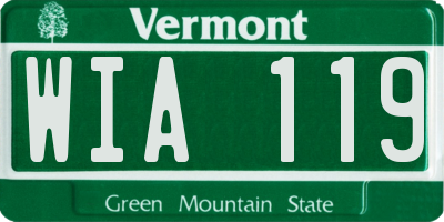 VT license plate WIA119