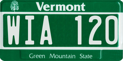 VT license plate WIA120