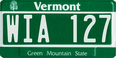 VT license plate WIA127