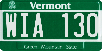 VT license plate WIA130