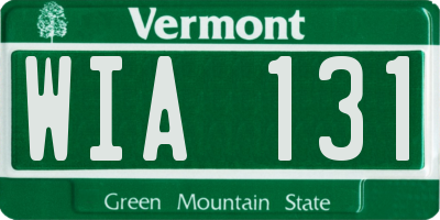 VT license plate WIA131