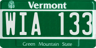VT license plate WIA133